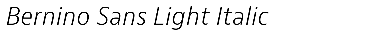 Bernino Sans Light Italic